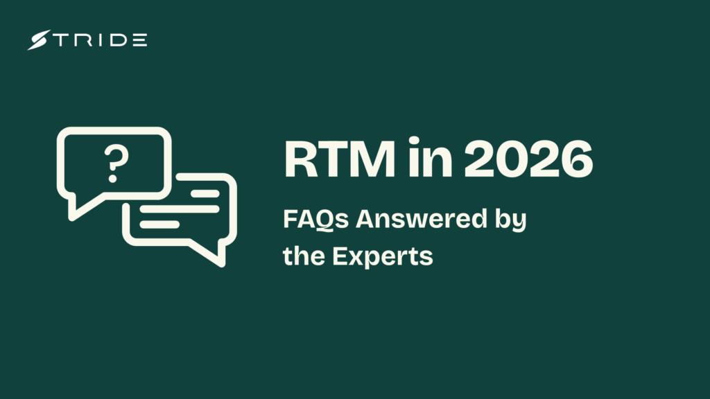 Q&A icon graphic with the text "RTM in 2026: FAQs Answered by the Experts" on a dark green background